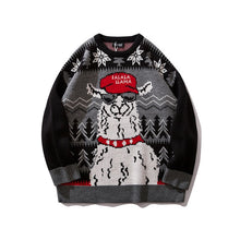 Load image into Gallery viewer, #1521 Alpaca Pattern Hip Hop Sweater Men Long Sleeve Streetwear Pullover Unisex High Street Sweater For Men O Neck Knitwear Man