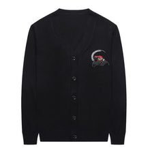 Load image into Gallery viewer, #1506 Winter 2019 Knit Cardigan Swetaer Men Cartoon Embroidery V Neck Korean Fashion Black Long Sleeve Button Mens Sweaters Slim