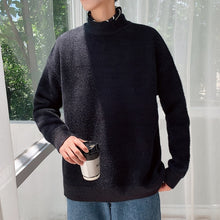 Load image into Gallery viewer, 2019 Men's Solid Color Casual Pullover Thick Velvet Coats Half High Collar Cashmere Knitting Male Woolen 4 Color Sweater M-2XL