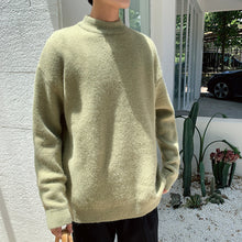 Load image into Gallery viewer, 2019 Men's Solid Color Casual Pullover Thick Velvet Coats Half High Collar Cashmere Knitting Male Woolen 4 Color Sweater M-2XL
